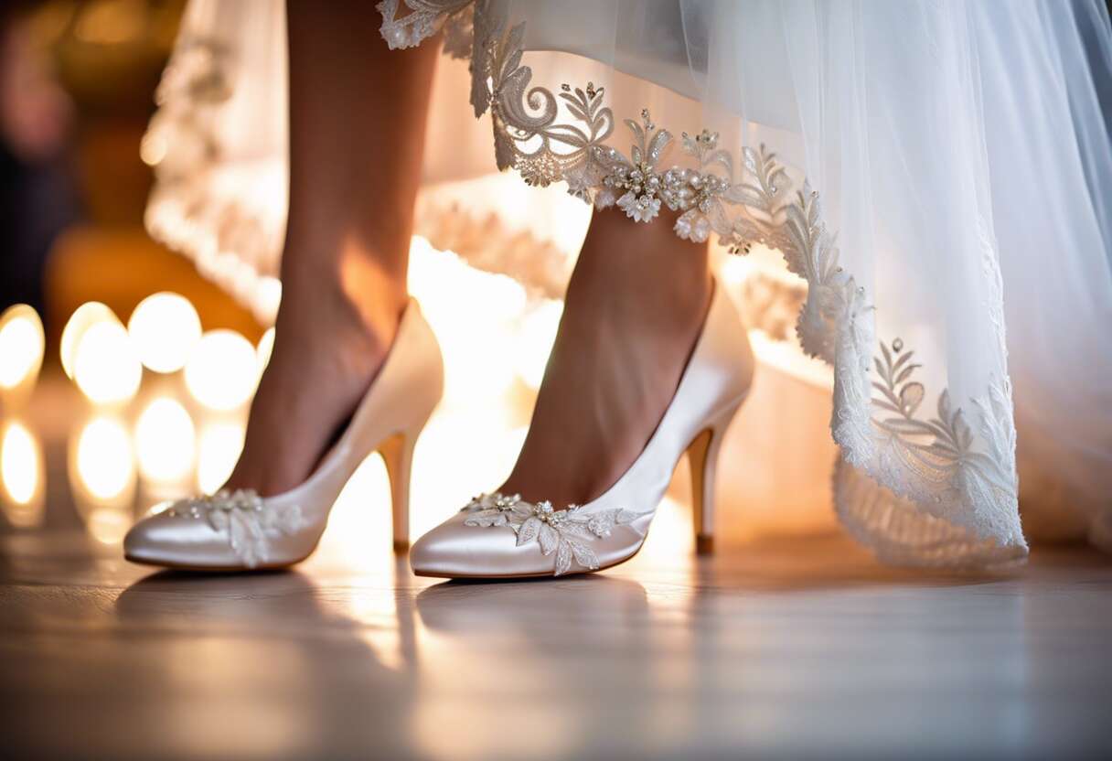 Accord parfait : harmoniser ses chaussures avec sa robe de mariée