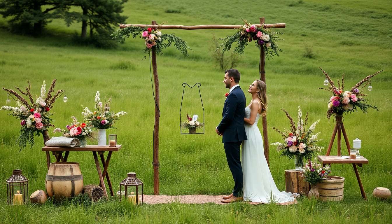 Mariage champêtre dans un pré : idées et inspirations