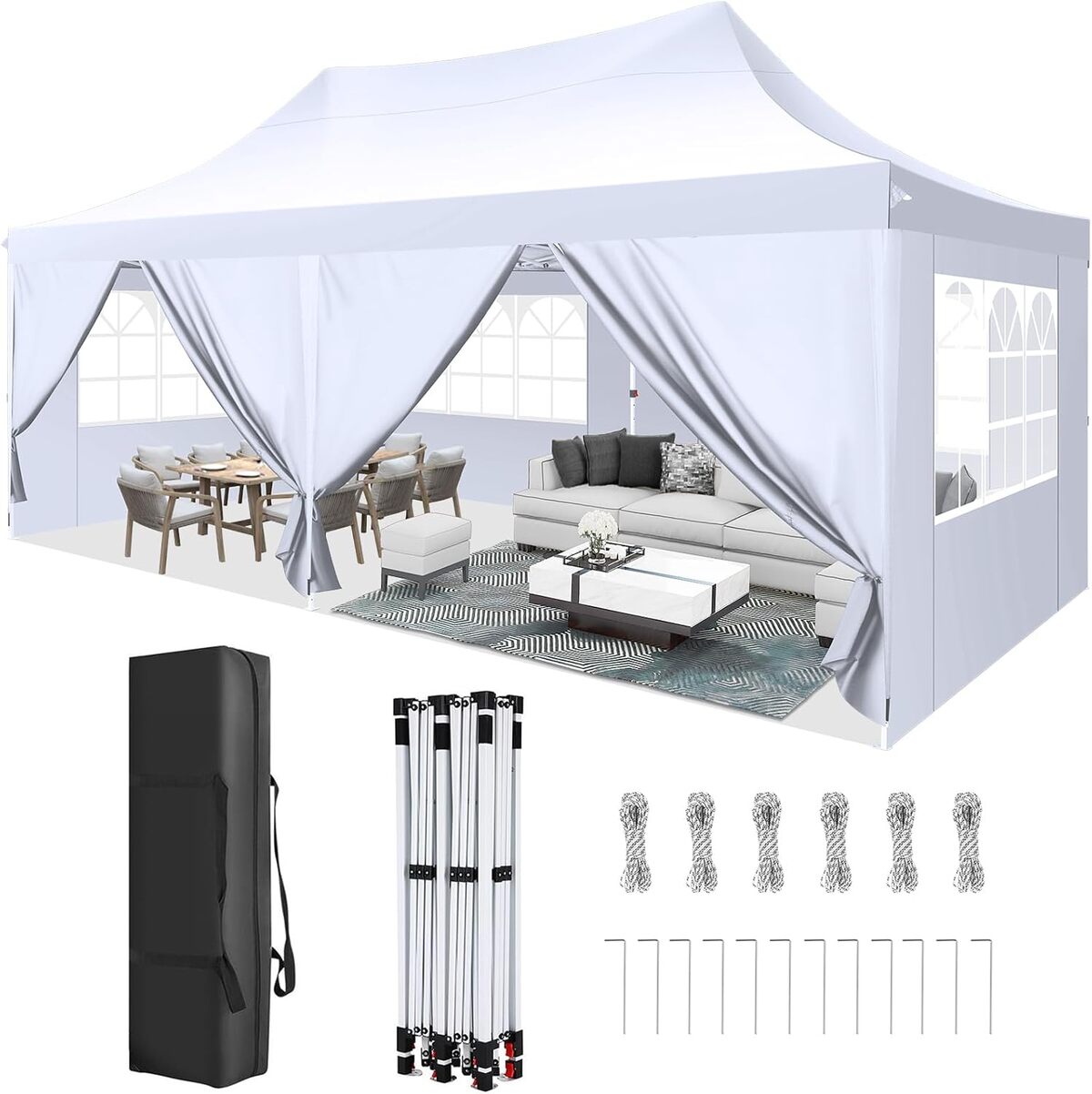 Test : tonnelle pliable TOOLUCK 3x6m, imperméable et pratique