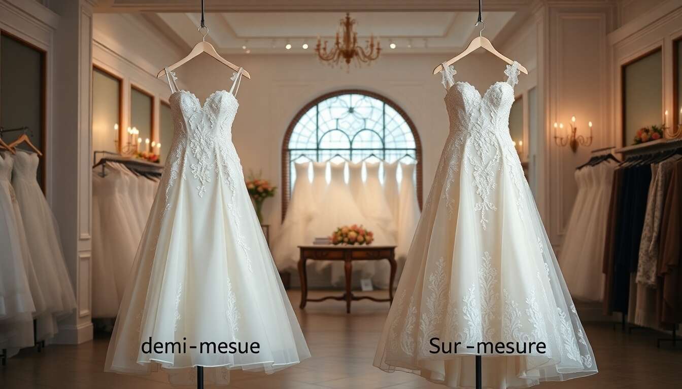 Différence entre robes de mariée demi-mesure et sur-mesure