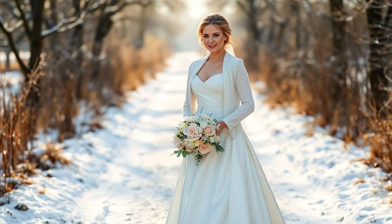 Robes de mariée : choisir son gilet, pull ou veste pour l'hiver