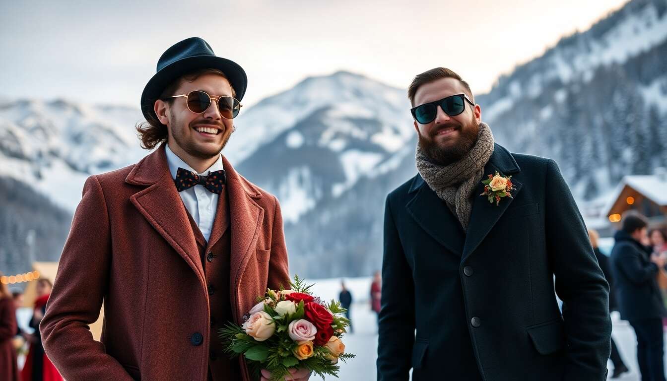 Mariage Hipster à La Clusaz : neige et Montagne en Haute-Savoie
