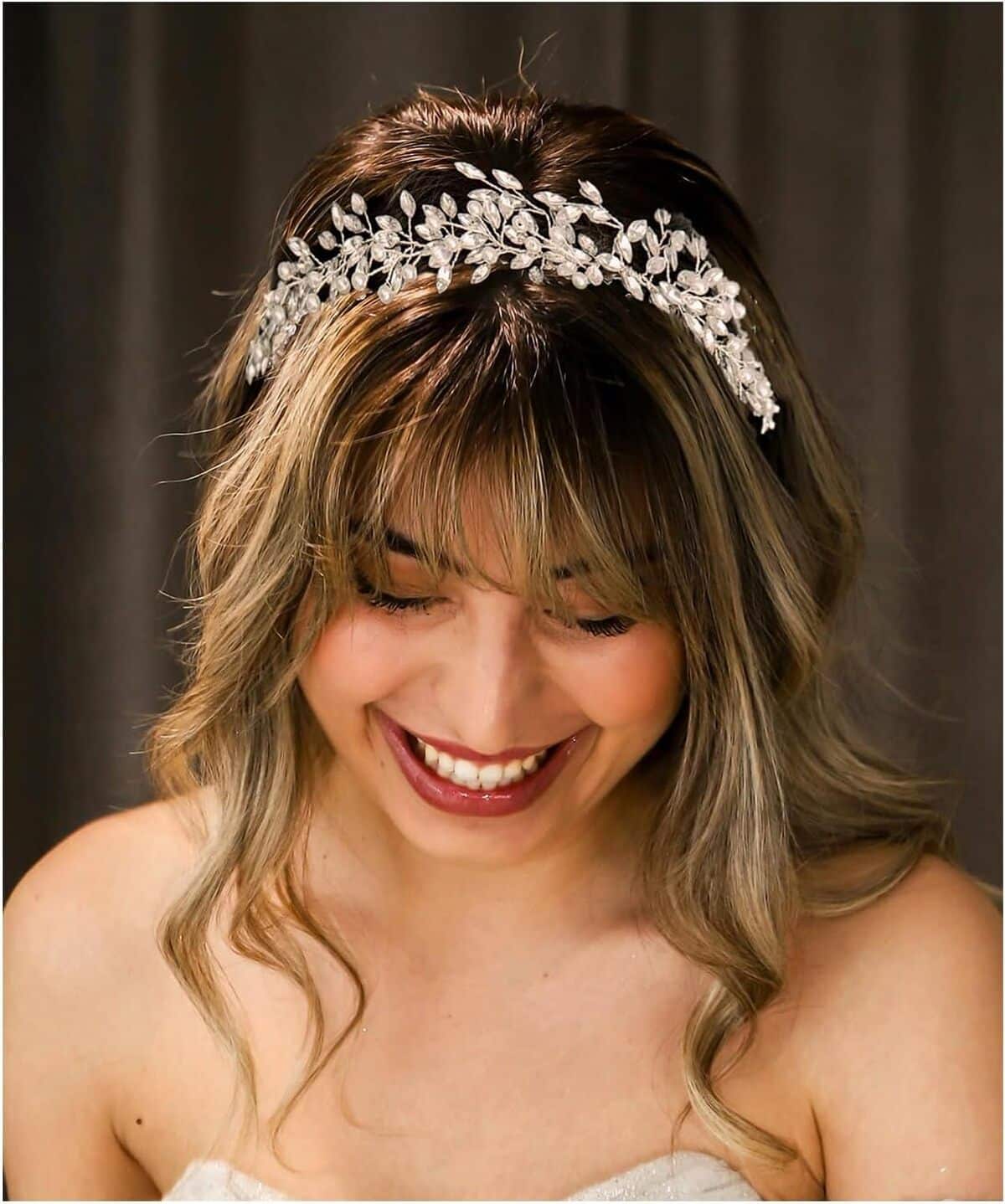 Avis : lEMOXIVI serre-tête de mariée en cristal argenté