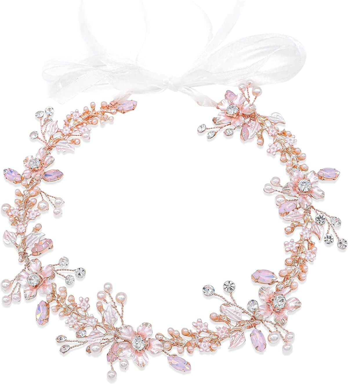 Test du serre-tête de mariage Ammei en or rose