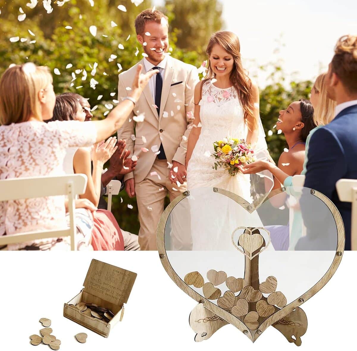 Test : livre d'or mariage en cœur - style 3