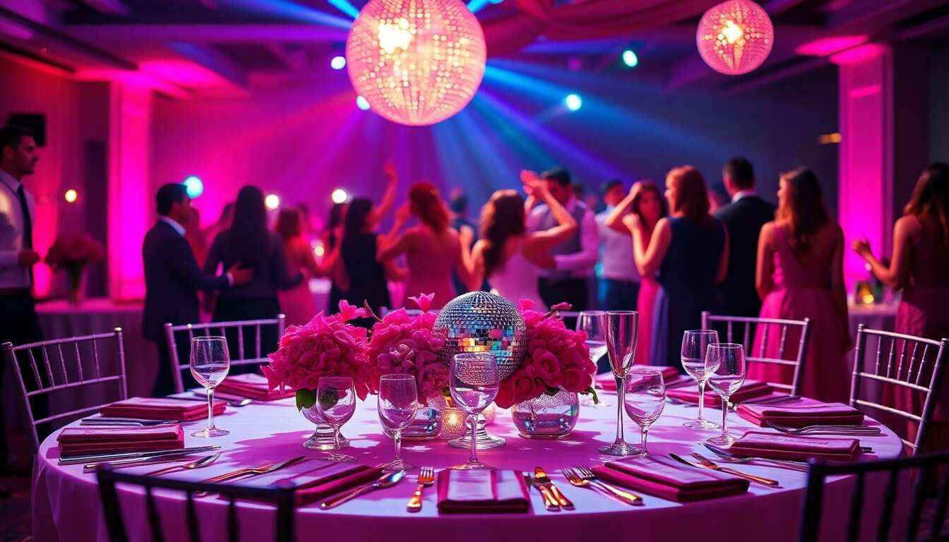 Inspirations pour un mariage magenta et disco