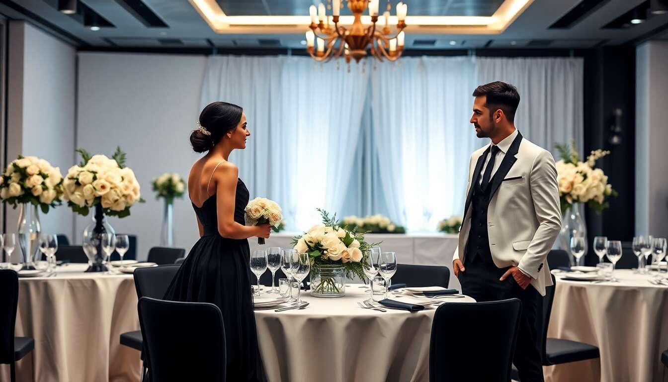 Mariage contemporain en noir et blanc : idées et inspirations élégantes