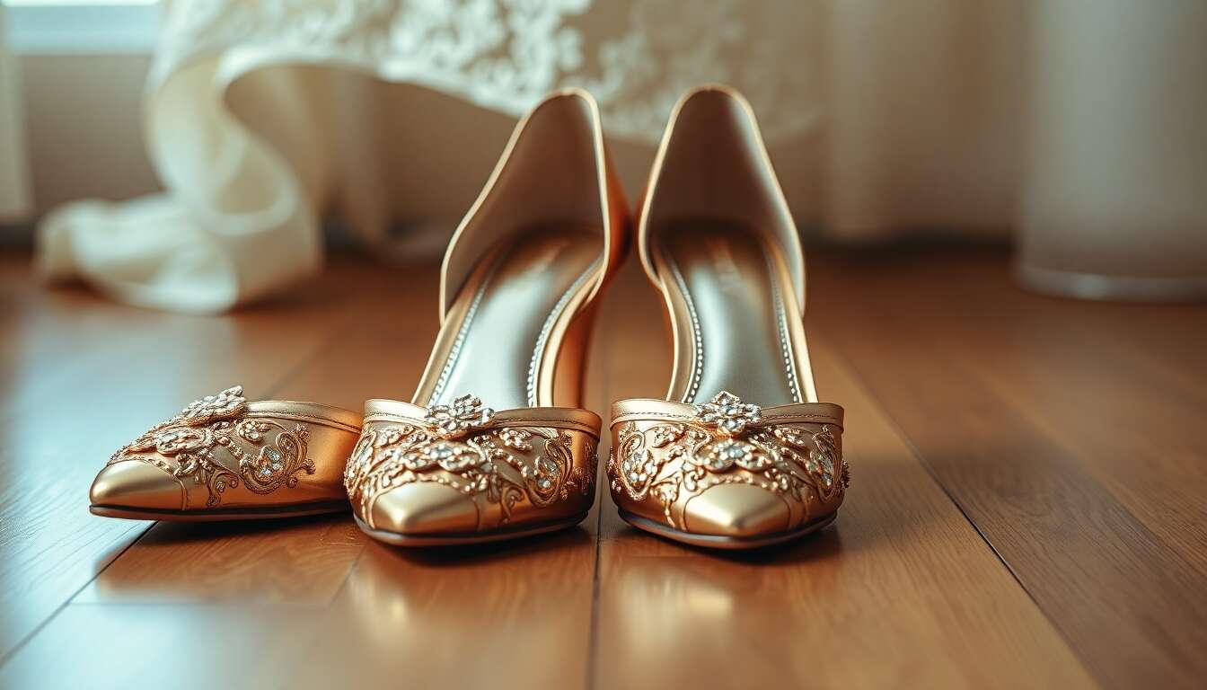 Où trouver des chaussures dorées pour votre mariage ?