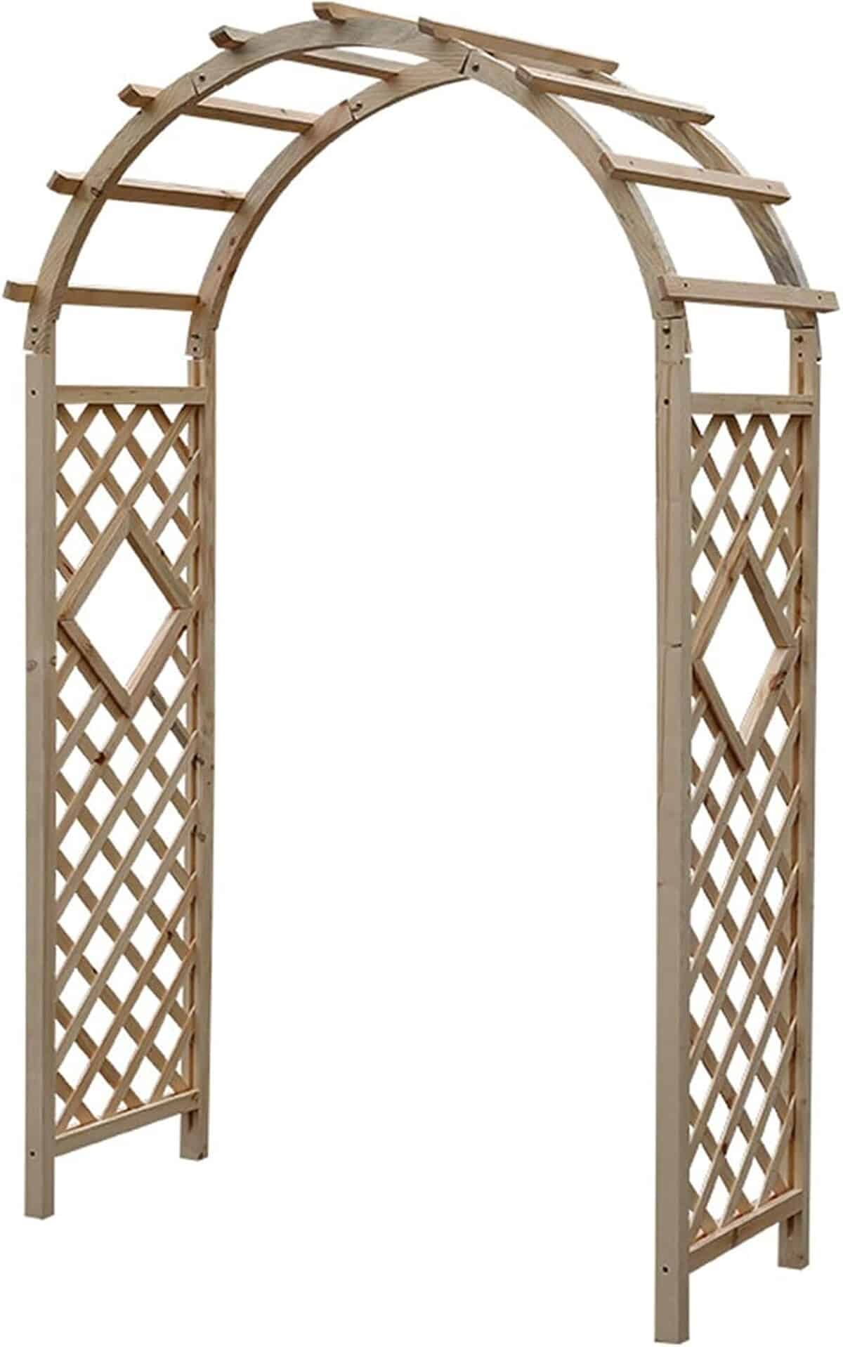 Avis : arche en bois résistante aux intempéries pour jardin