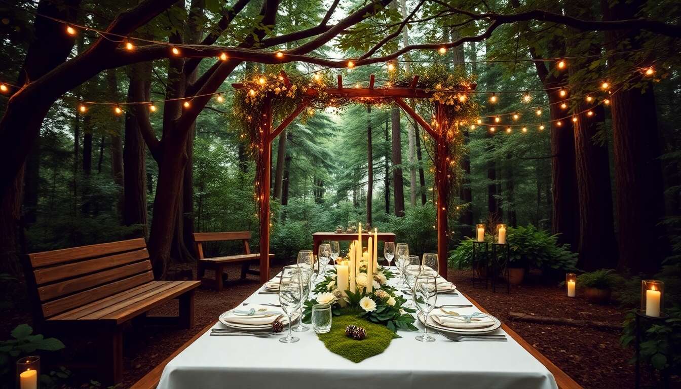 10 idées déco pour un mariage sur le thème de la forêt