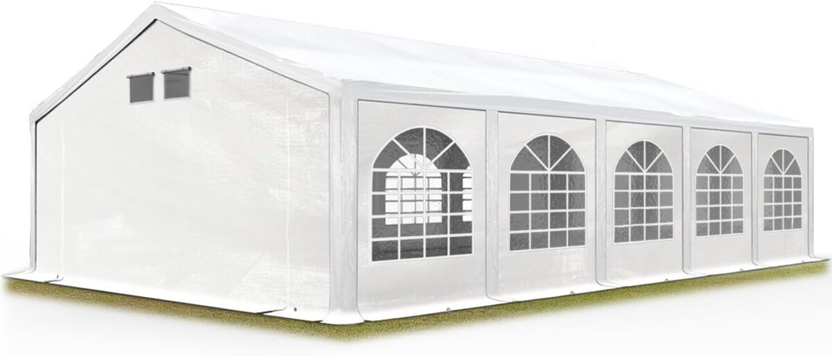 Test : tente de réception TOOLPORT 5x10 m, imperméabilité et résistance aux UV