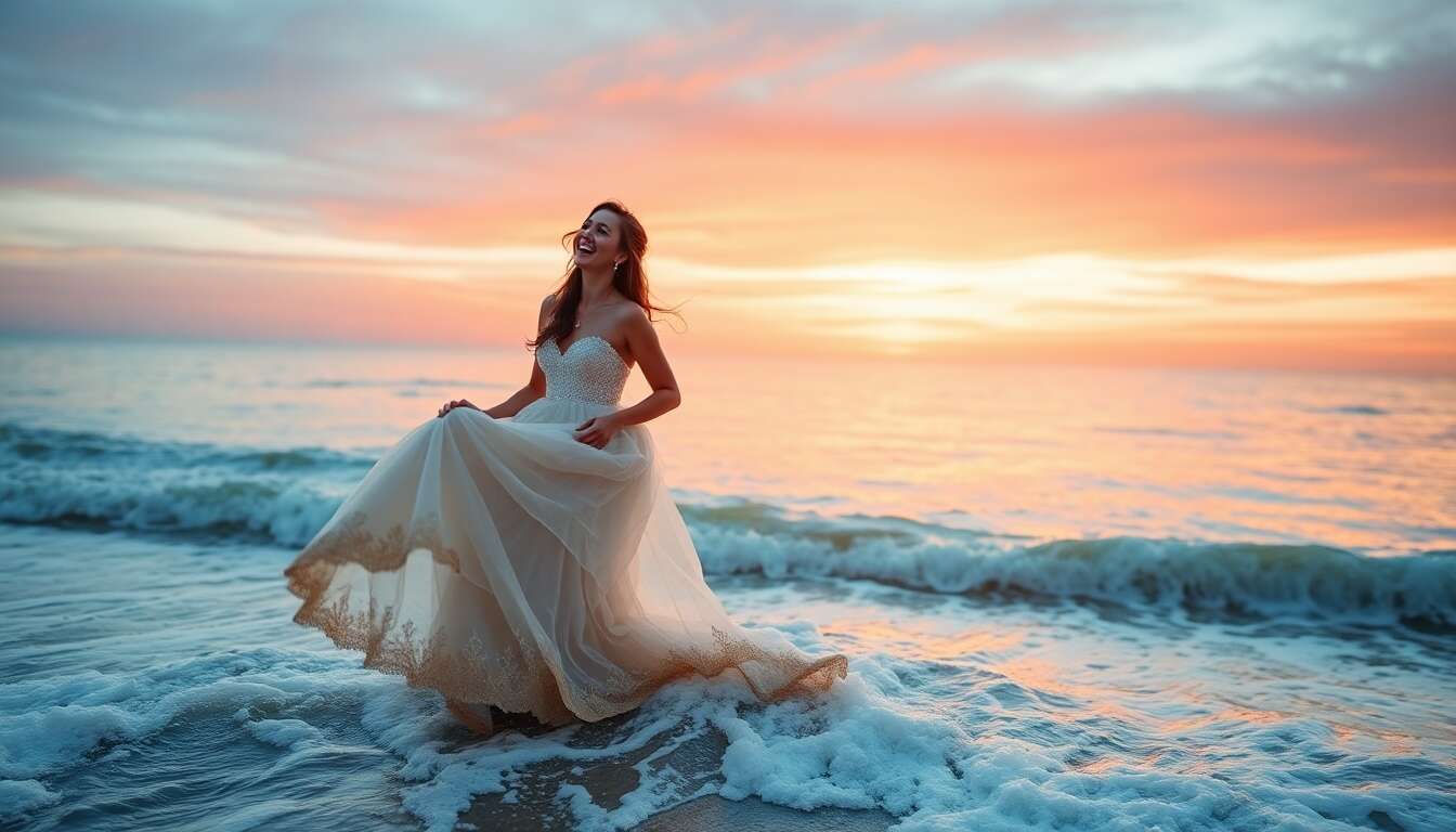 Séance Photo "Trash the Dress" à la Plage : immortalisez votre Engagement