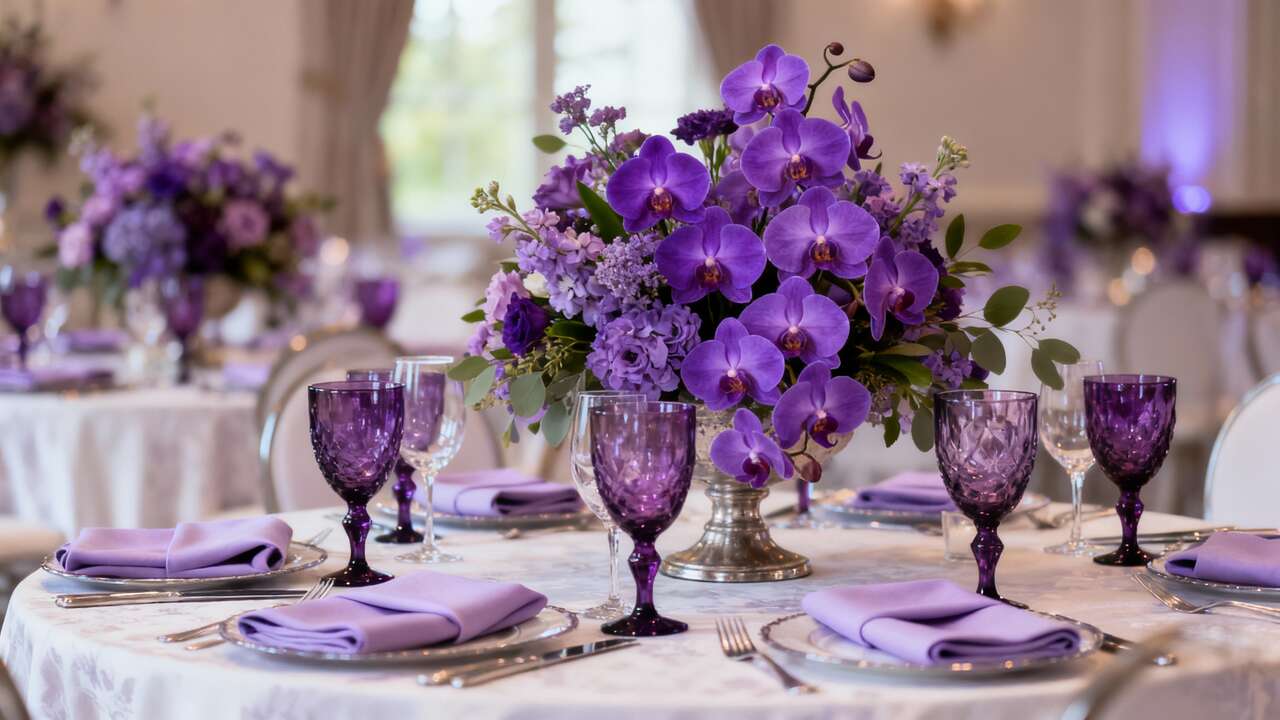 Comment intégrer le violet dans la décoration de mariage ?