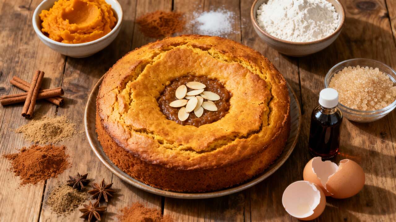 Cake au potimarron et cœur de pâte d'amande : la recette facile