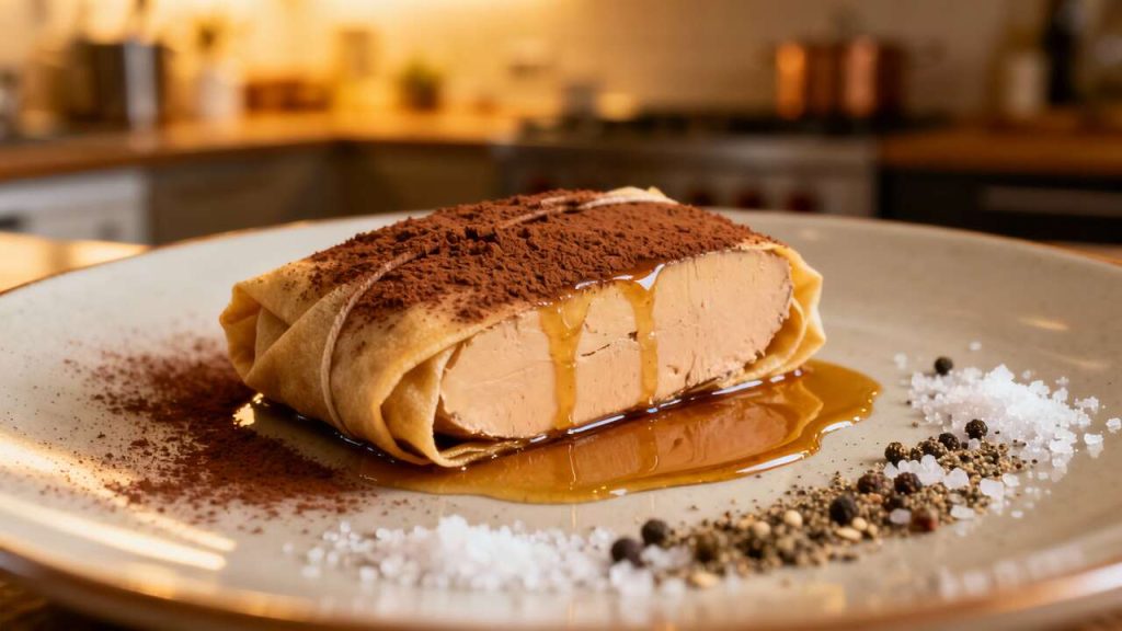Foie gras au torchon : recette au cacao et Armagnac