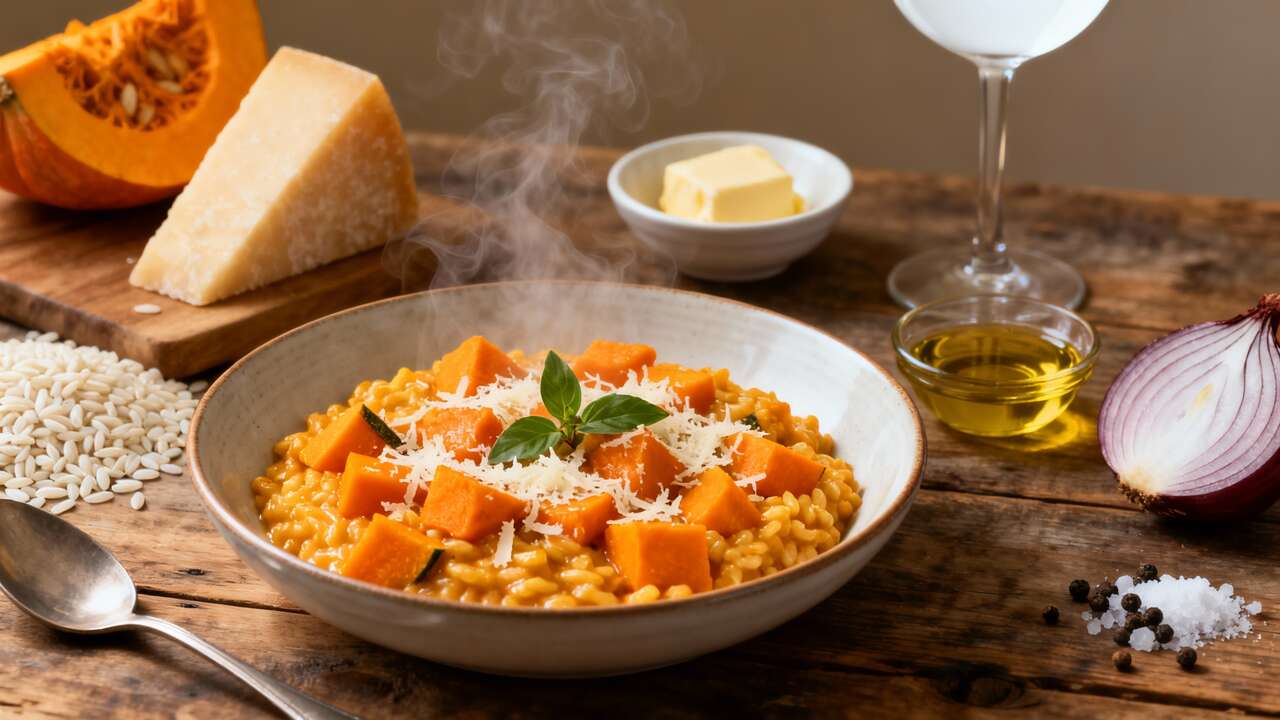 Risotto au potimarron : recette végétarienne savoureuse