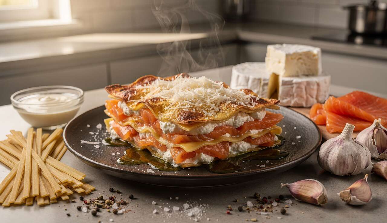 Lasagnes aux blettes, chèvre et saumon fumé : recette gourmande
