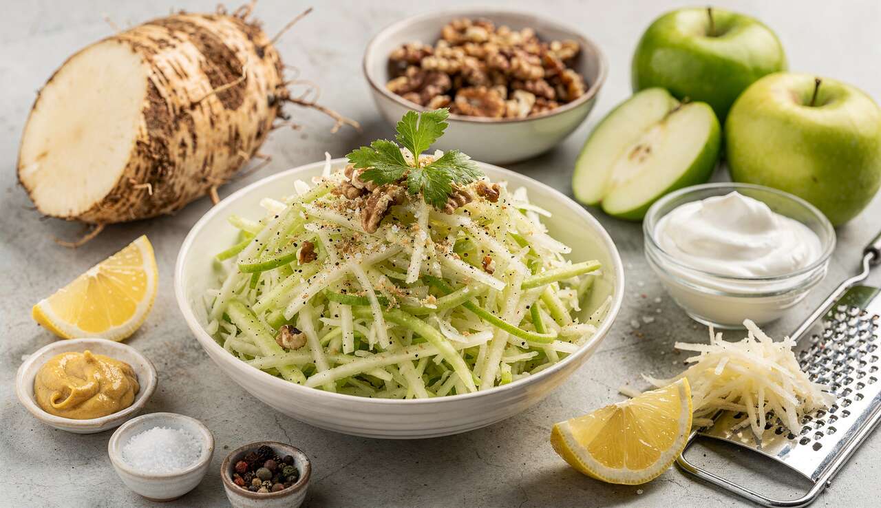 Salade de céleri-rave aux pommes : recette facile et gourmande