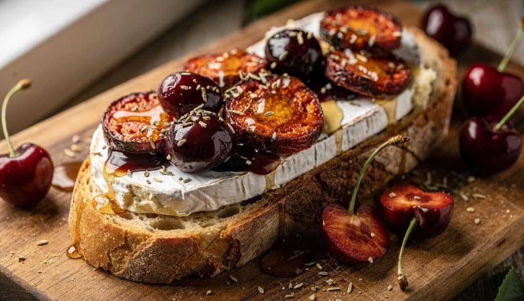 Tartine Brie, cerise Balsamique et Chorizo : recette Gourmande