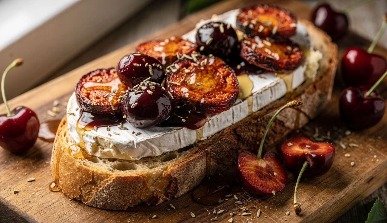 Tartine Brie, cerise Balsamique et Chorizo : recette Gourmande