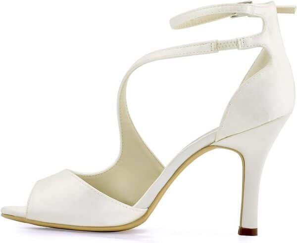 Elegantpark HP1505 Escarpins Femme Bout Ouvert Diamant Btide Cheville Boucle Sandales Chaussures de Mariee Bal