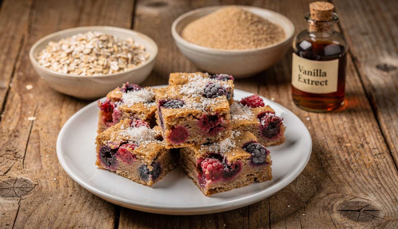 Carrés au Son d'Avoine et Fruits Rouges : recette Gourmande