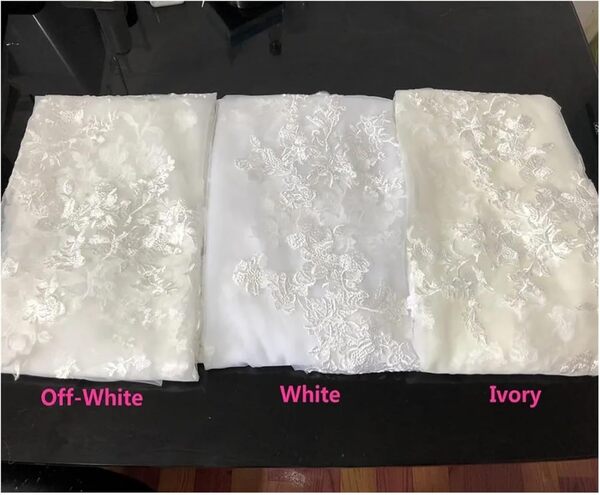 AHIOJEGX Voile de mariée Voiles de mariée Blanc Ivoire Deux Couches Fleur Voile de Mariage Dentelle Fleurie pour Les Mariages, Les fêtes et Les cérémonies(Off-White,400cm)