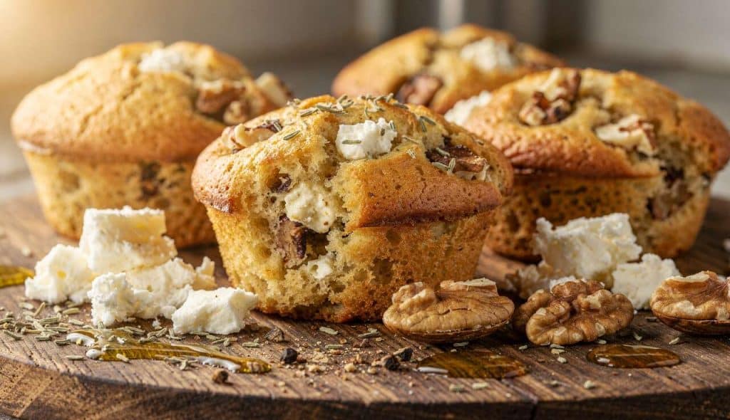Muffins au chèvre et noix : recette gourmande