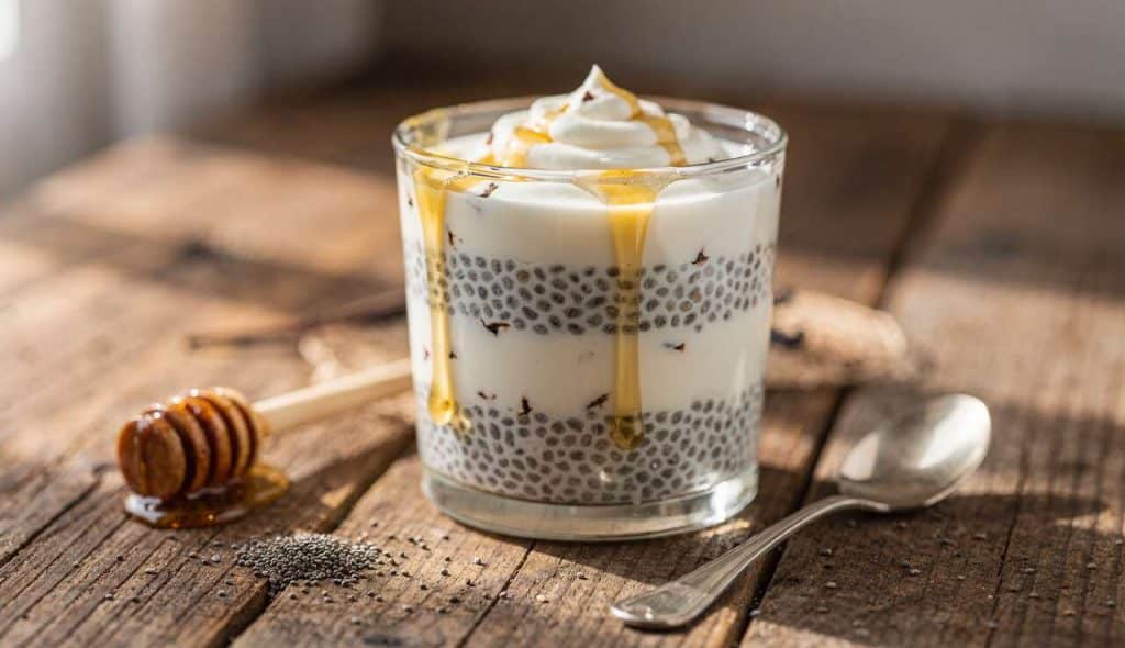 Recette de verrine pudding au yaourt et graines de chia