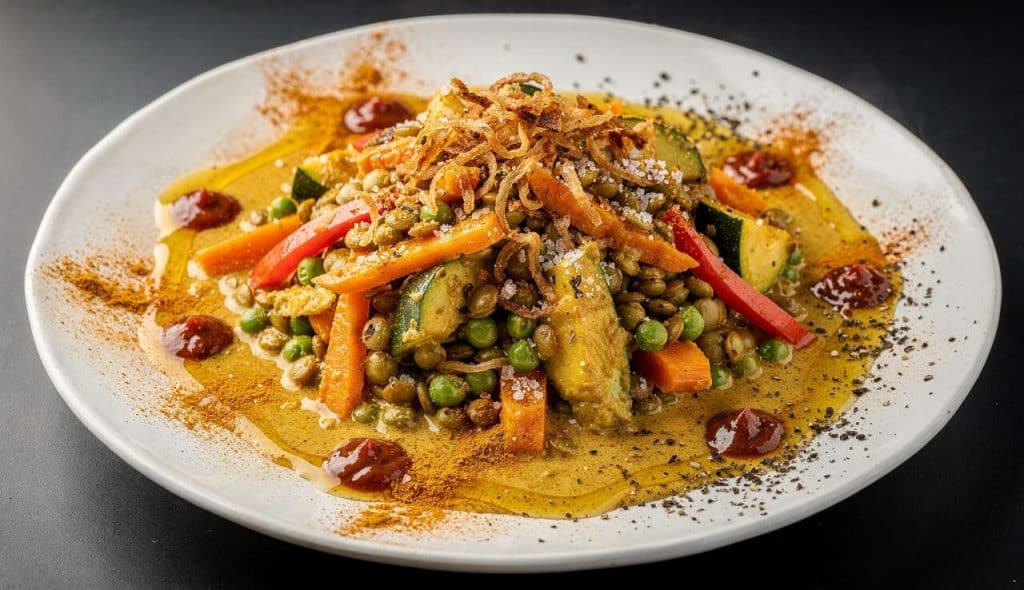 Curry de Lentilles Vertes et Légumes : recette Savoureuse