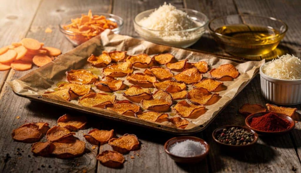 Chips de carotte au four et parmesan : recette savoureuse