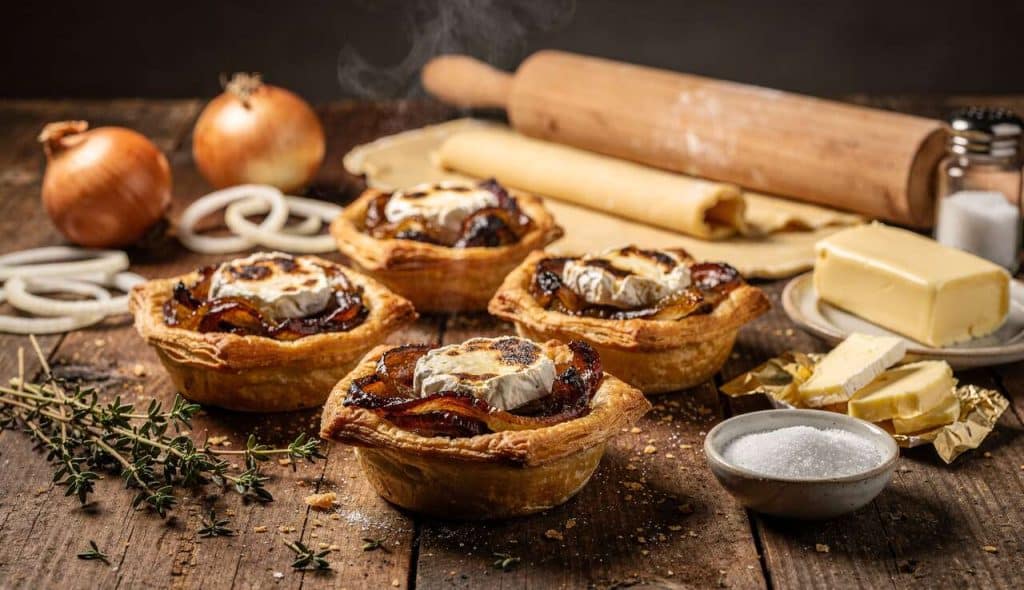 Tartelettes d'oignons caramélisés au chèvre : recette gourmande