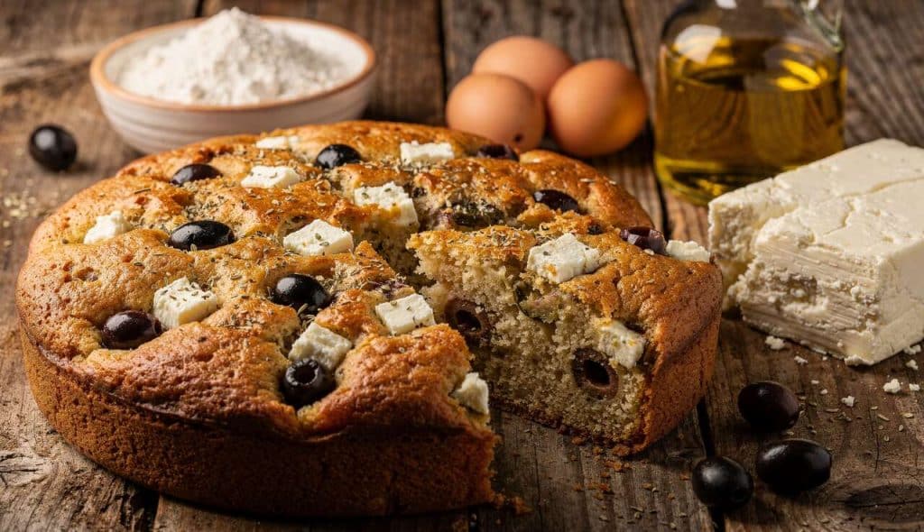 Cake à la feta et olives noires : recette facile et savoureuse