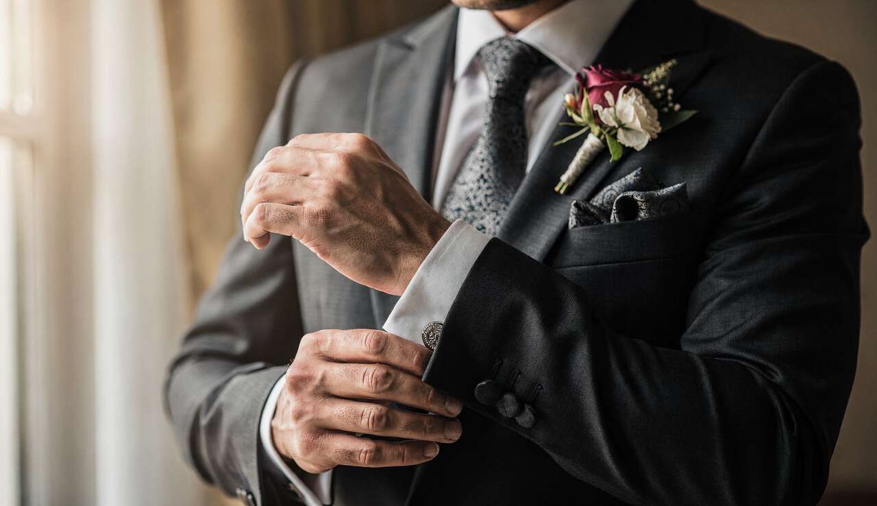 Les accessoires indispensables pour un costume de mariage r&eacute;ussi