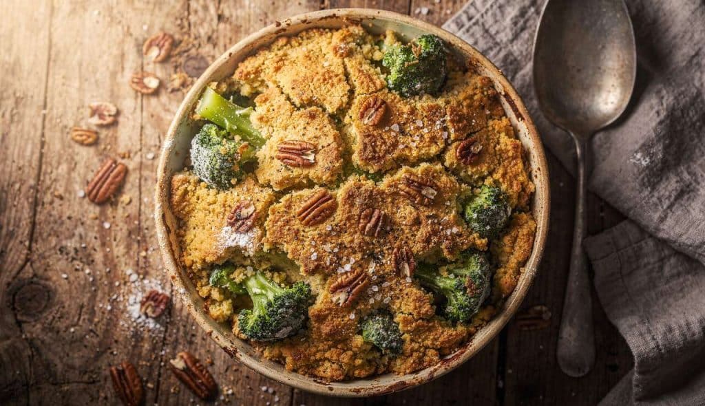 Crumble salé de brocoli et noix de pécan