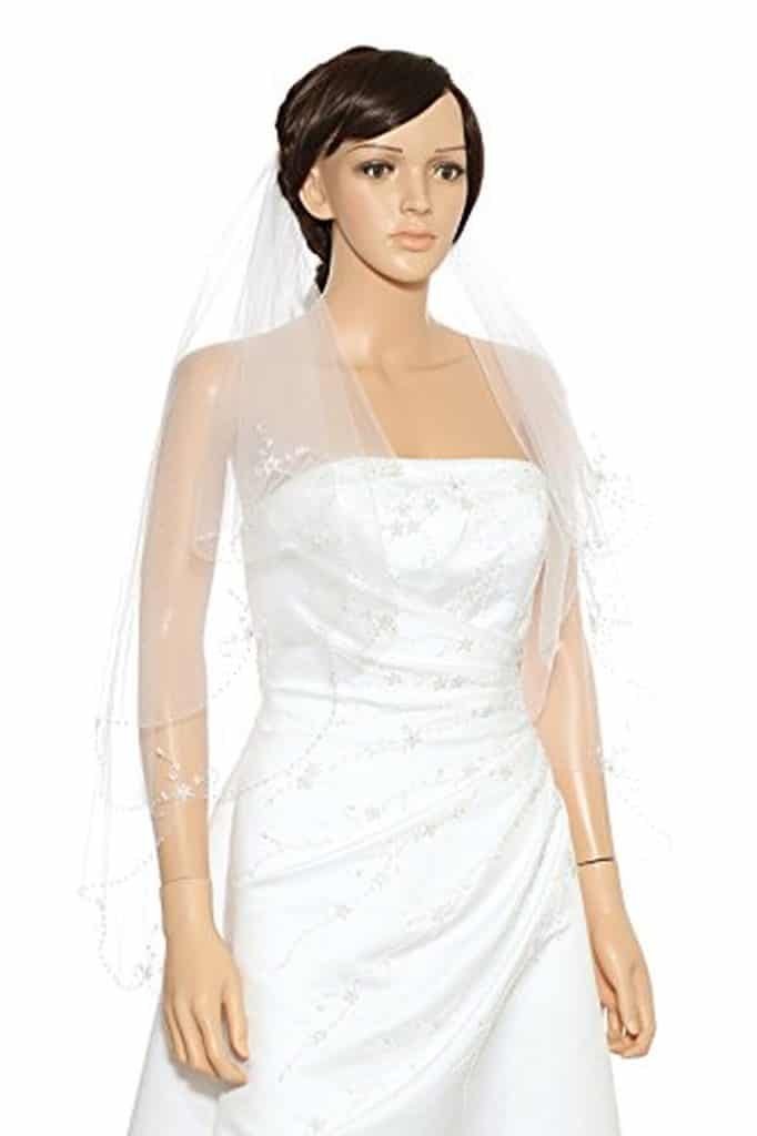 Avis sur le voile de mariƩe Venus Jewelry 2 Ʃtages floral 36" ivoire