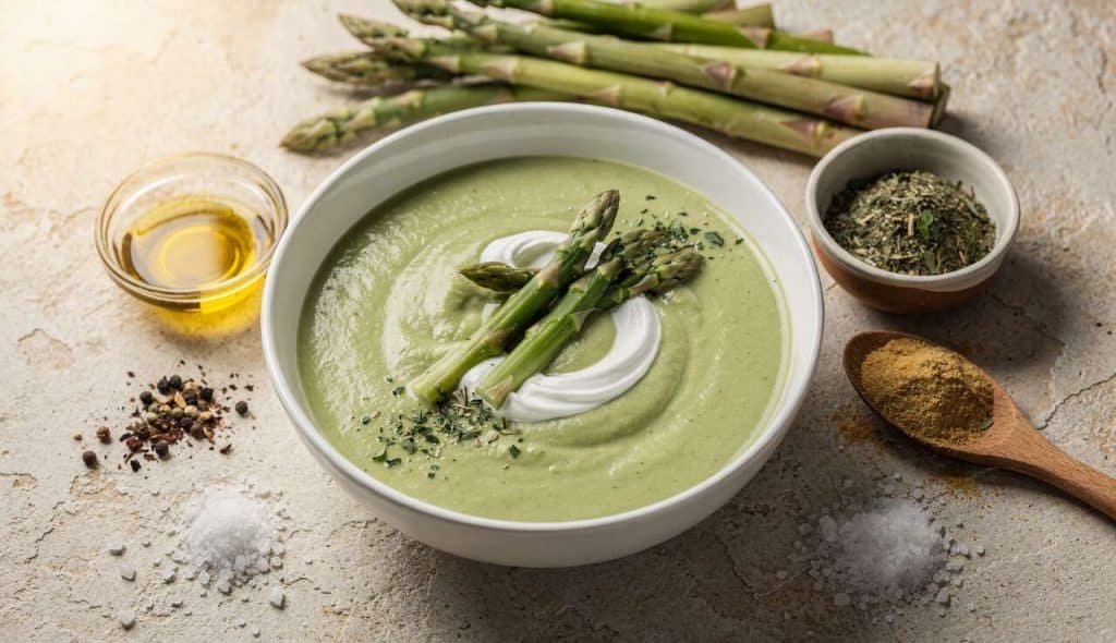 Velouté d'asperges à l'ail des ours : recette printanière gourmande