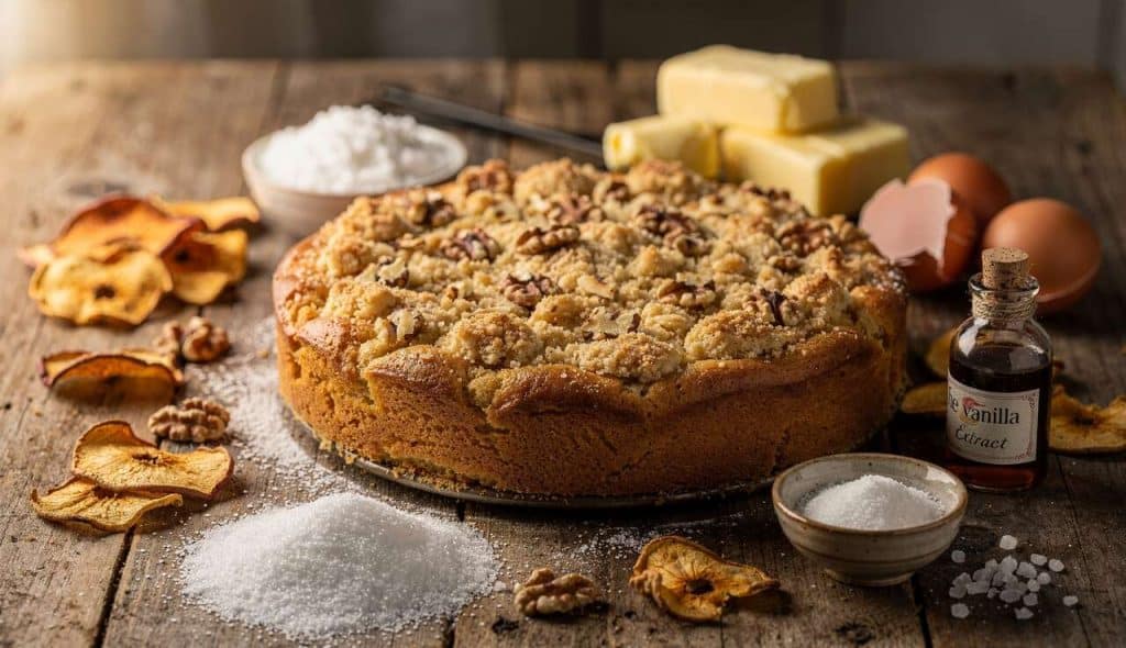 Fondant pomme-coco : recette avec streusel aux noix