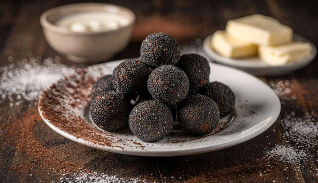 Recette de truffes au sésame noir