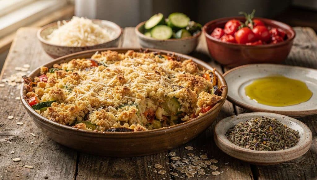 Crumble de Légumes au Parmesan et Flocons d'Avoine
