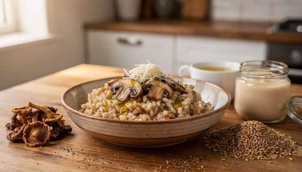 Recette de risotto de petit épeautre aux champignons