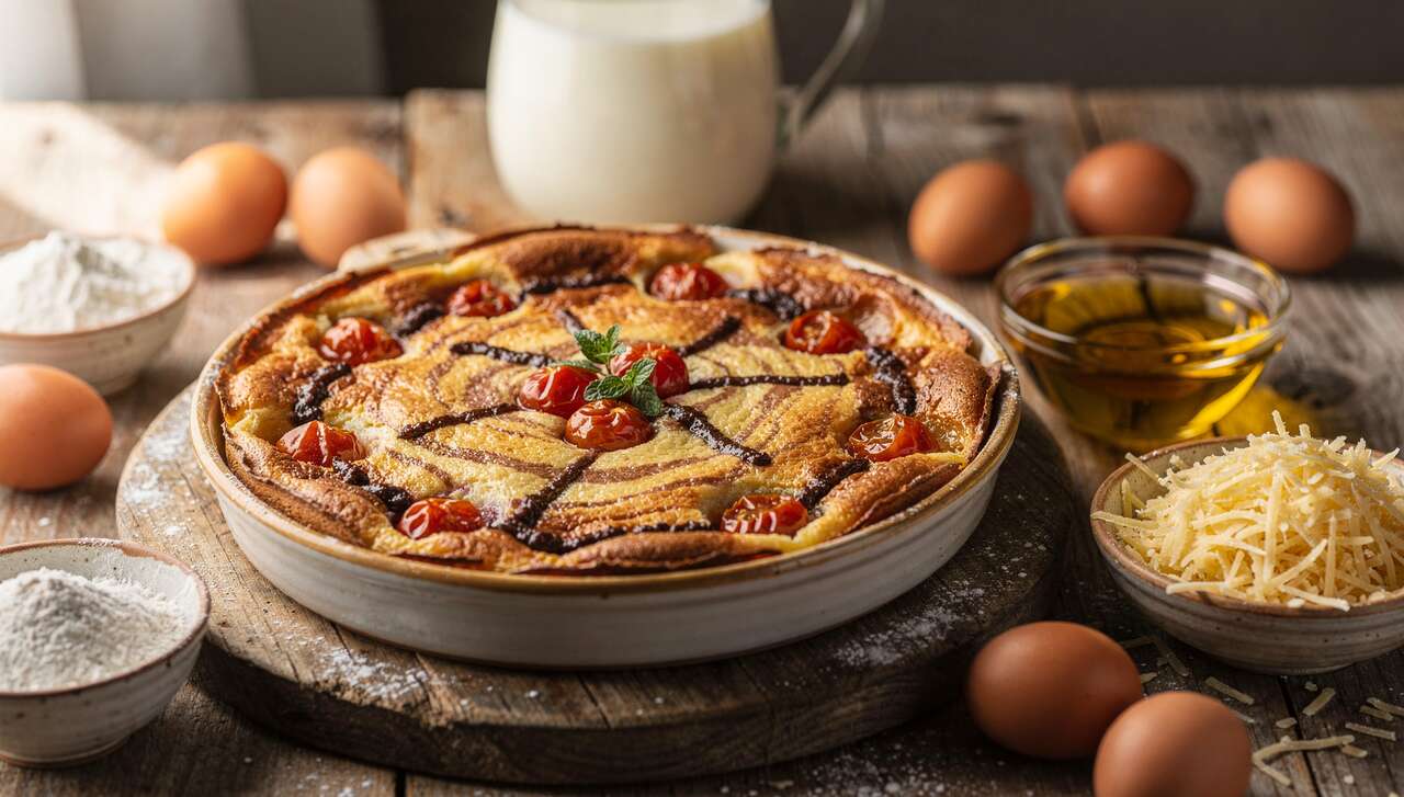 Clafoutis marbré aux tomates et tapenade : une recette savoureuse