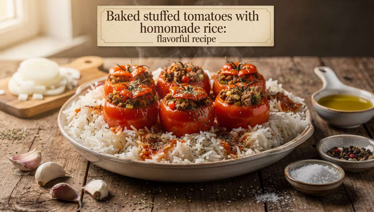Tomates farcies au four et riz maison : recette savoureuse