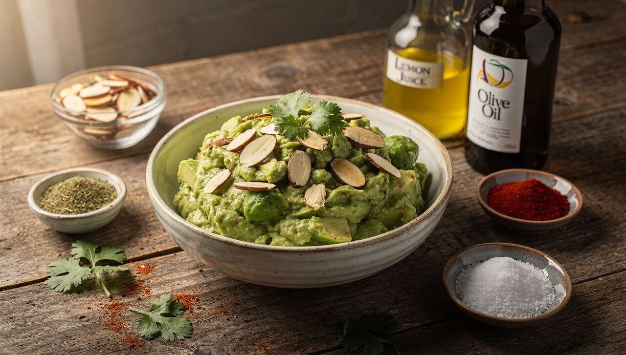 Guacamole aux amandes torréfiées et coriandre : une recette créative avec avocat