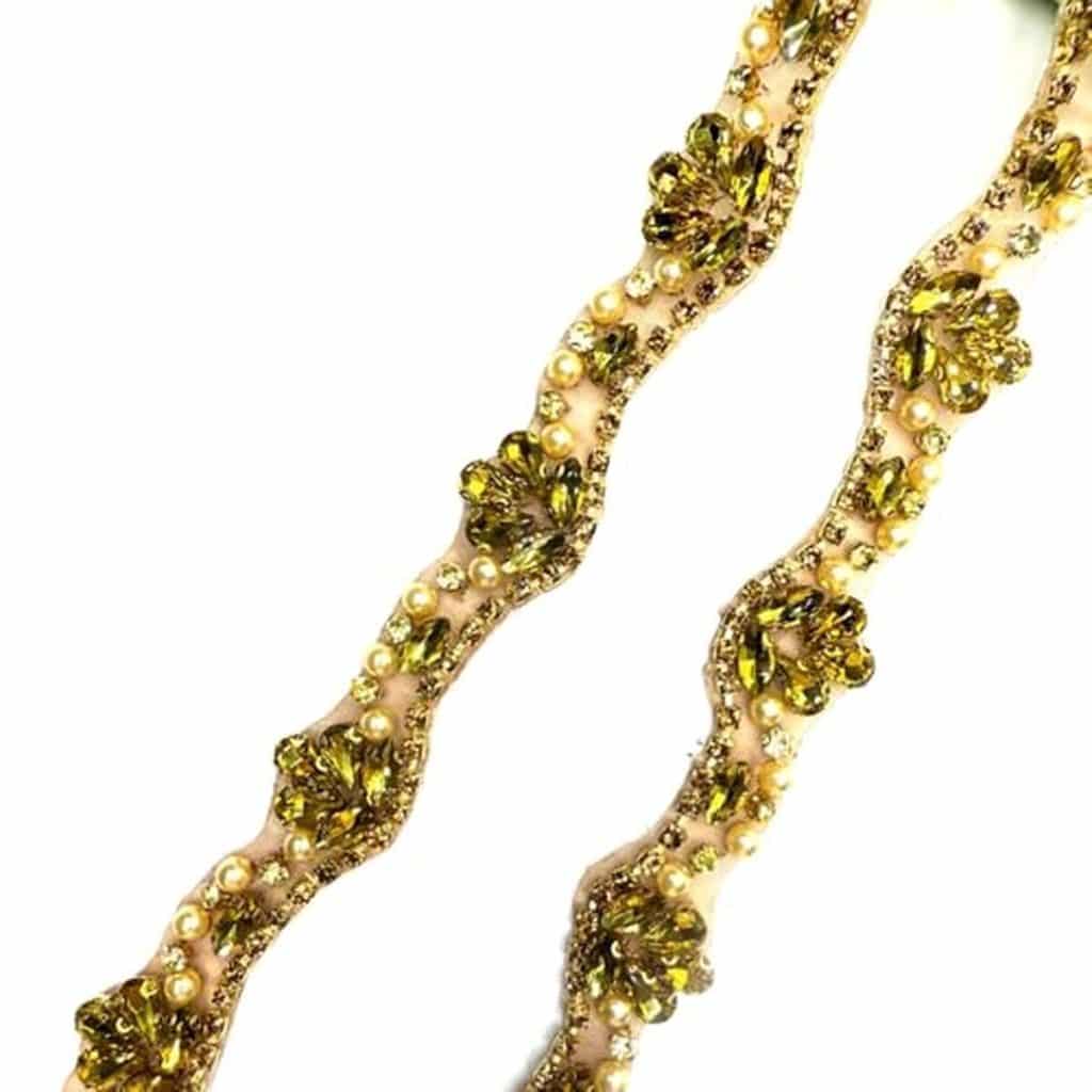 Avis sur la bordure en dentelle perlée Labellezalady ivoire pour robe de mariée