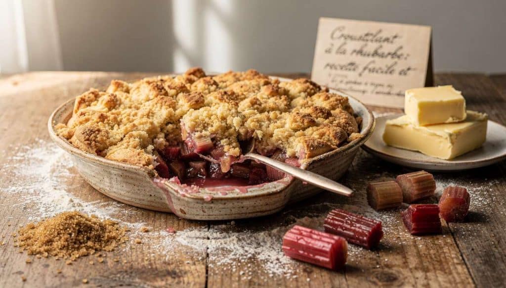 Croustillant à la rhubarbe : recette facile et savoureuse