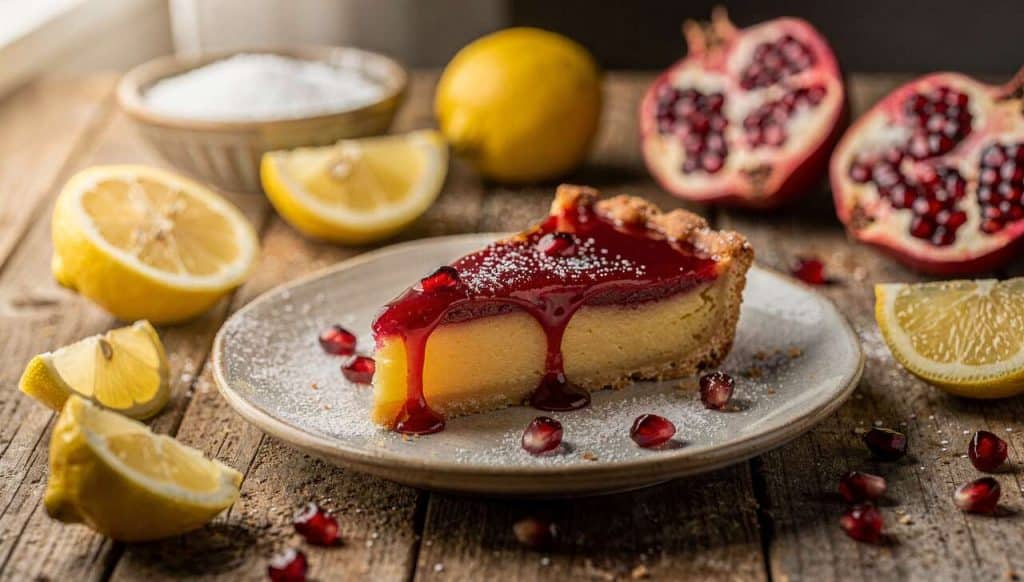 Tarte au citron et jus de grenade : la recette gourmande