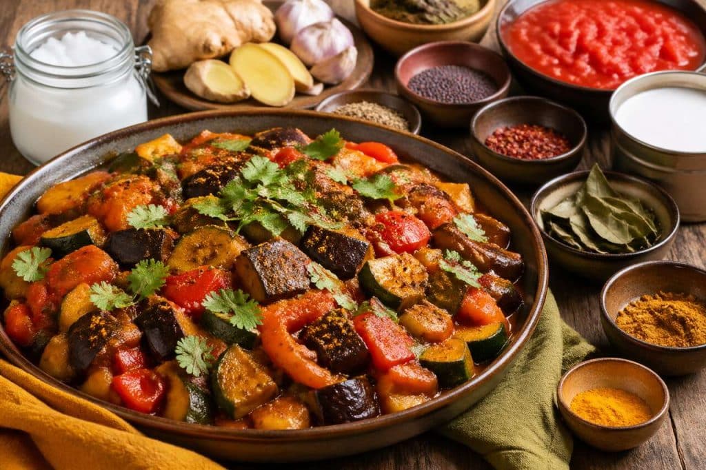 Ratatouille à l'indienne : recette végétarienne savoureuse
