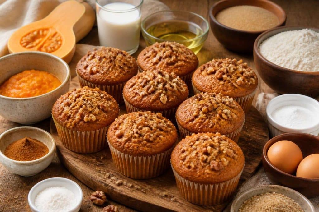 Muffins courge butternut et pralin : recette gourmande