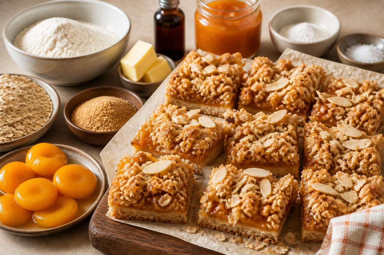 Carrés croustifondants aux abricots : recette facile et savoureuse